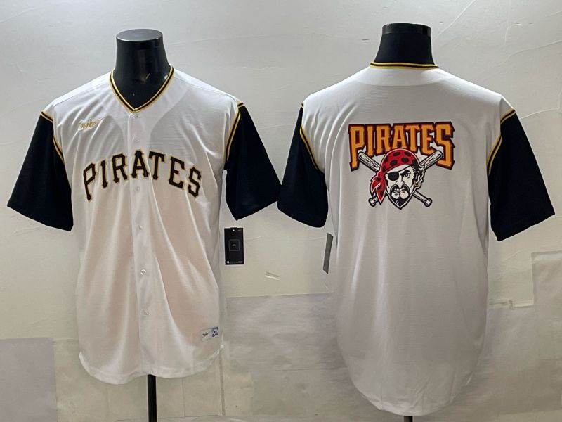 Men Pittsburgh Pirates Blank White Throwback Nike MLB 2025 Jersey 05->pittsburgh pirates->MLB Jersey